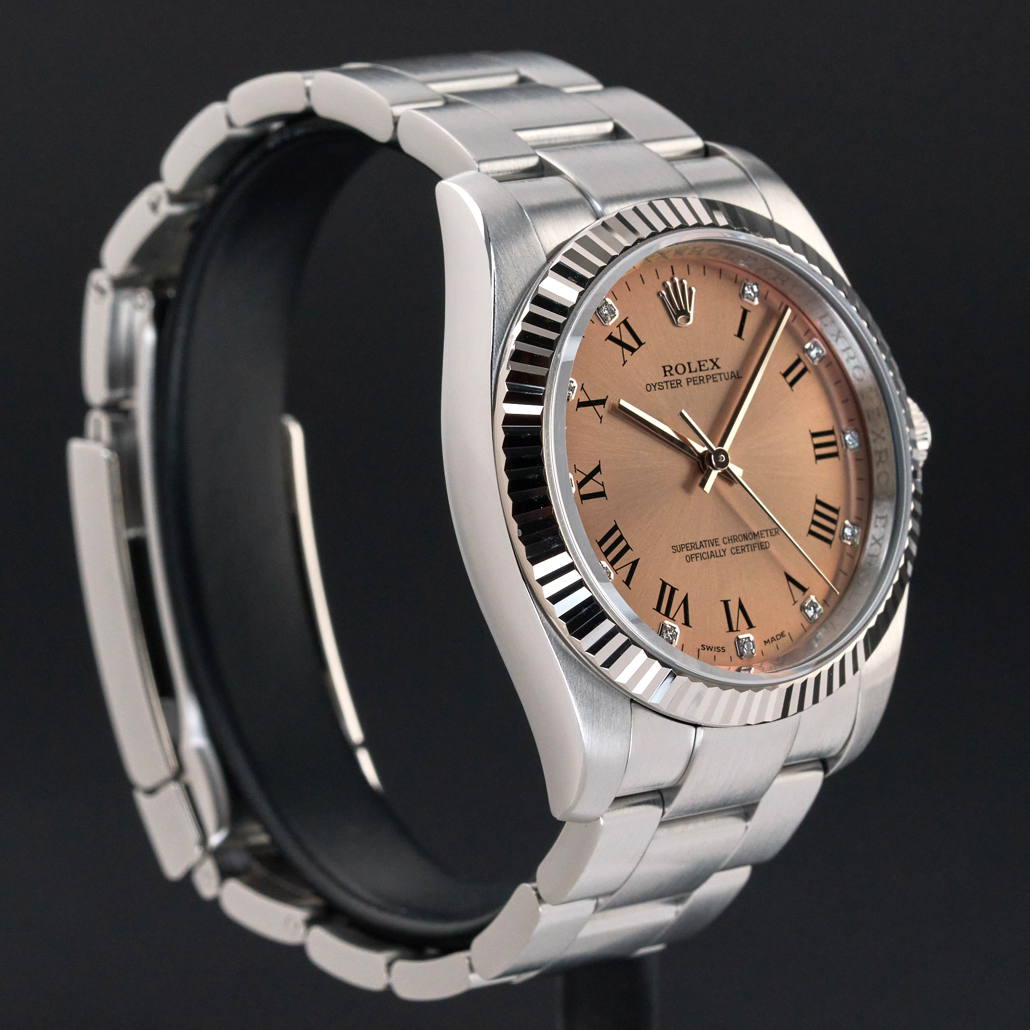 Rolex Oyster Perpetual, 116034, 36mm, 2008, Steel, Pink Diamond
