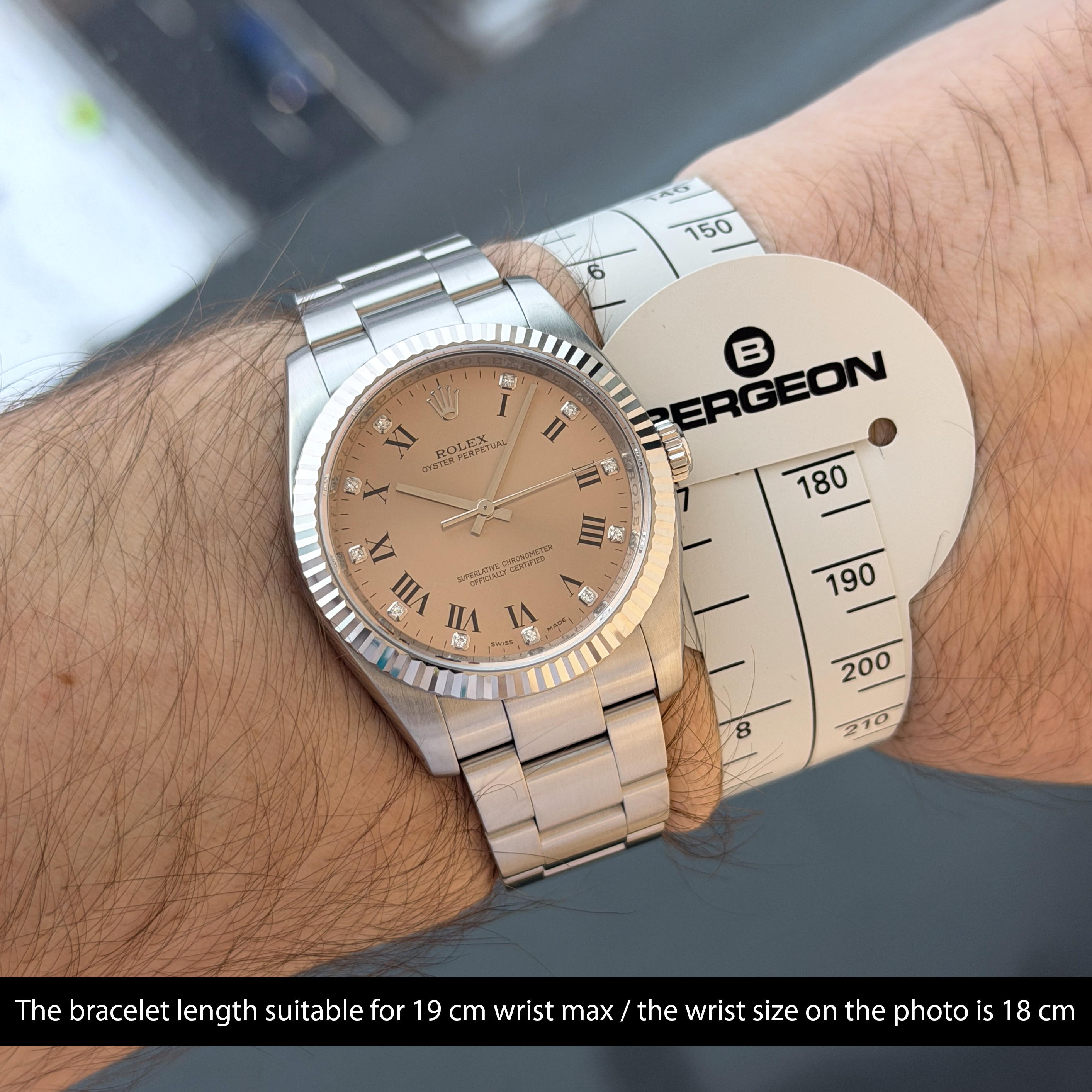 Rolex Oyster Perpetual, 116034, 36mm, 2008, Steel, Pink Diamond